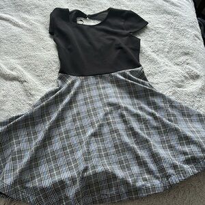 Plaid Mini/Midi Short Sleeve School Girl Dress